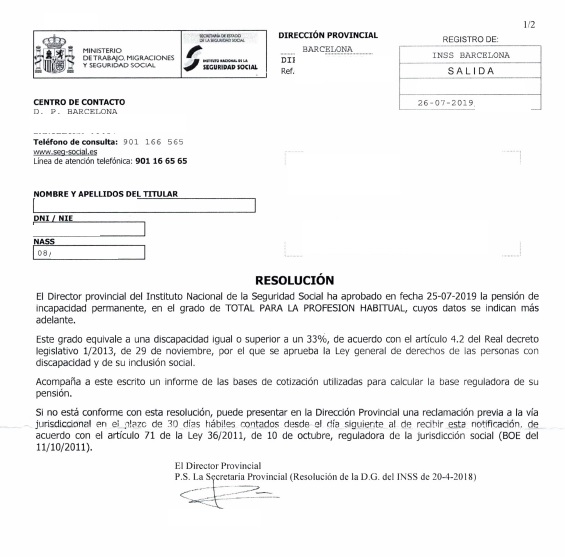 incapacidad permanente total